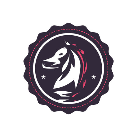 Knight chess piece in seal stampのイラスト素材