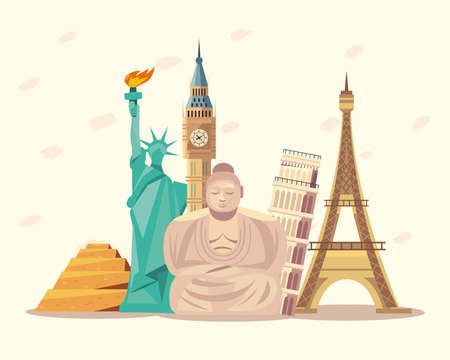 Landmarks icon collectionのイラスト素材