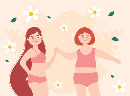 plus size girls cartoonsのイラスト素材