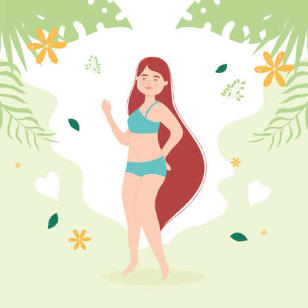 woman with blue underwearのイラスト素材