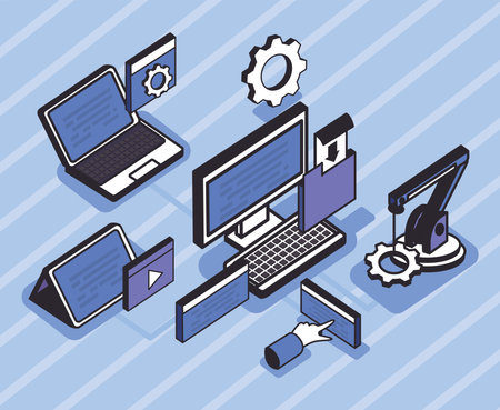 Web development symbol groupのイラスト素材