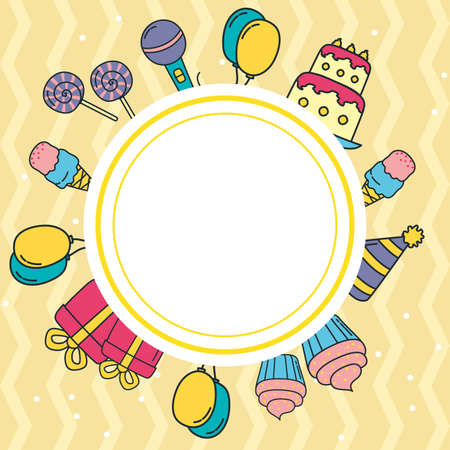 Happy birthday icon setのイラスト素材