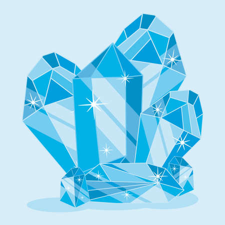 blue crystals designのイラスト素材