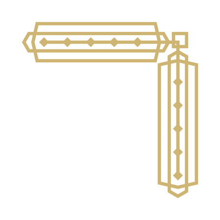 golden geometric cornerのイラスト素材