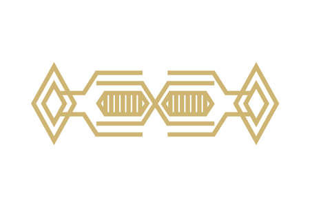 golden geometric dividerのイラスト素材