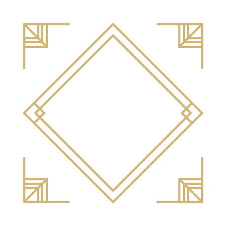 art deco gold frameのイラスト素材