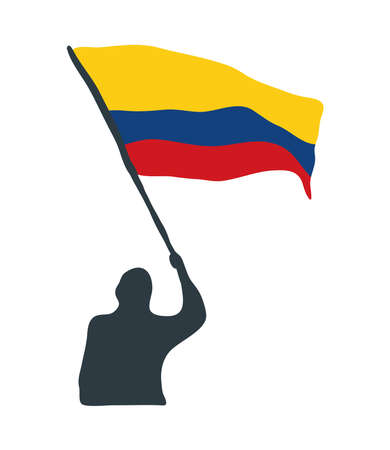 man with colombia flagのイラスト素材