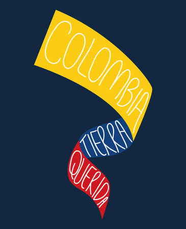 love colombia ribbonのイラスト素材