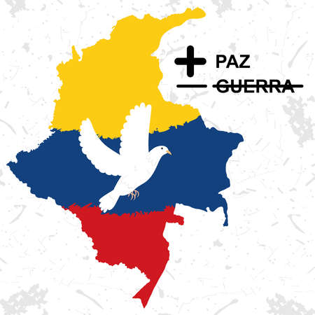 colombia map with doveのイラスト素材