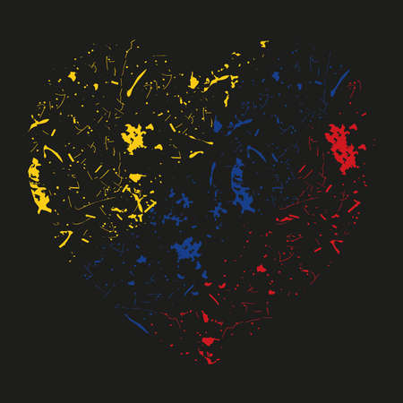 colombia flag heartのイラスト素材