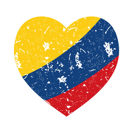 heart with colombia flagのイラスト素材