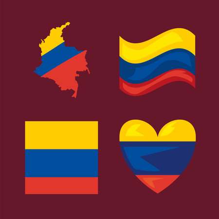 four colombian protest iconsのイラスト素材