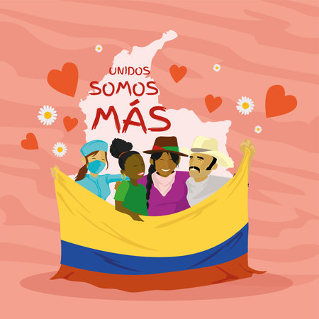 colombians together charactersのイラスト素材