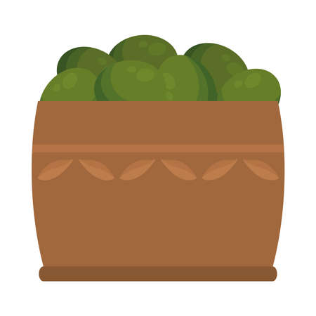 basket with olivesのイラスト素材