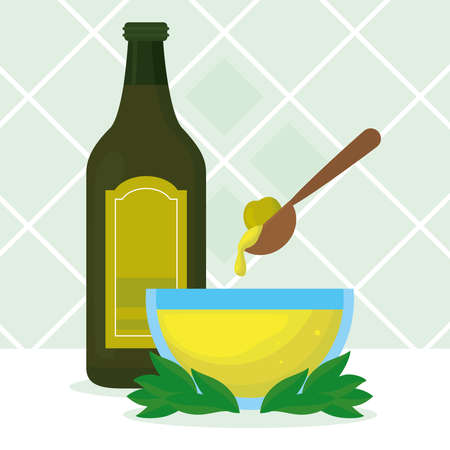 olive oil illustrationのイラスト素材