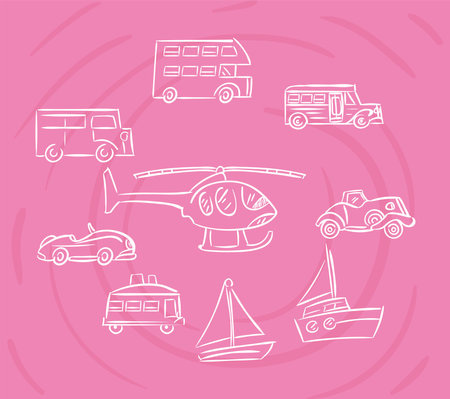 transportation symbol groupのイラスト素材