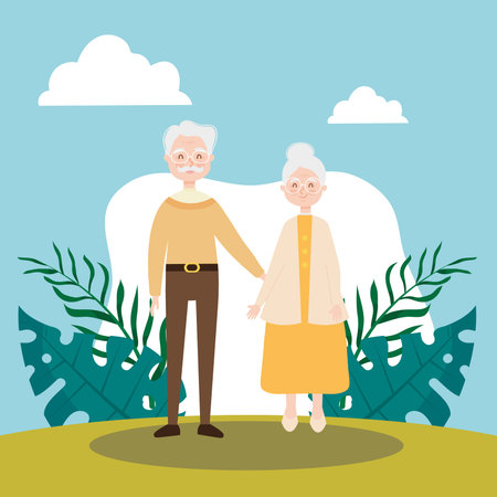 Grandfather and grandmotherのイラスト素材