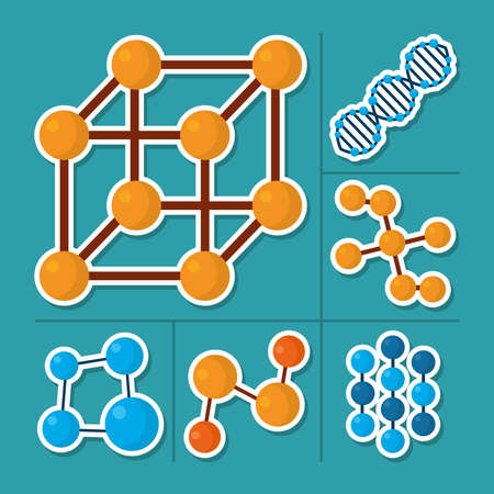 dna strand and moleculesのイラスト素材