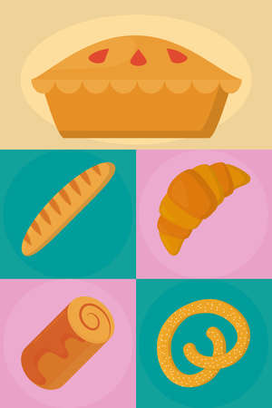 bread and bakeryのイラスト素材