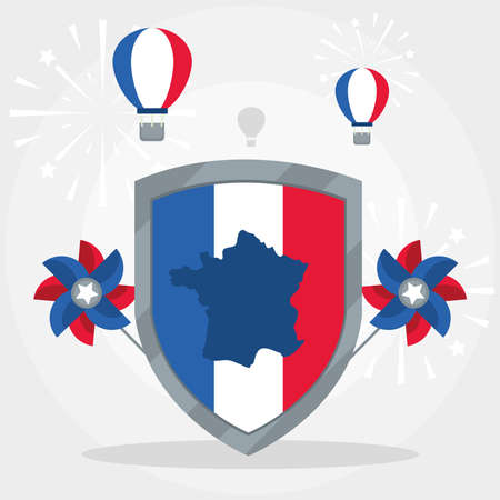 france shield illustrationのイラスト素材