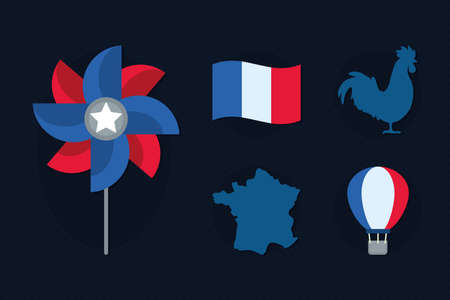 france symbols setのイラスト素材