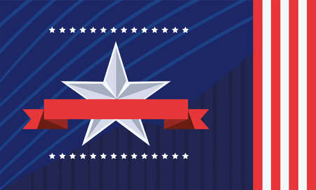 independence star with ribbonのイラスト素材