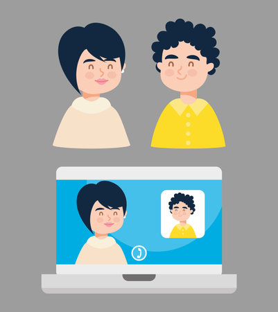 people and video callのイラスト素材