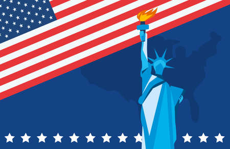 liberty statue posterのイラスト素材