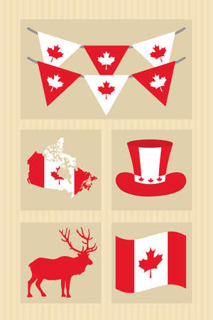canada symbols setのイラスト素材