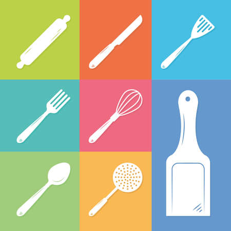 kitchen utensils collectionのイラスト素材