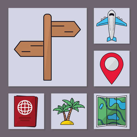 vacations and travelのイラスト素材