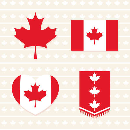 canada flags setのイラスト素材