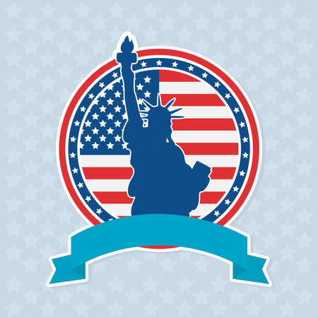 statue of liberty badgeのイラスト素材