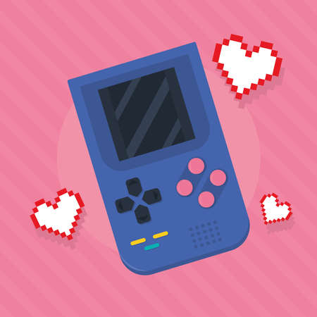 hearts and videogameのイラスト素材