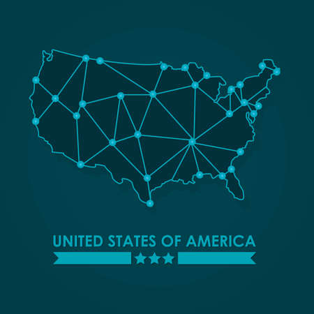 Usa network mapのイラスト素材