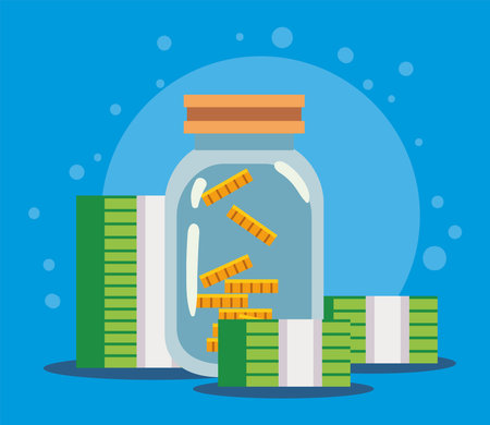 money and pile billsのイラスト素材