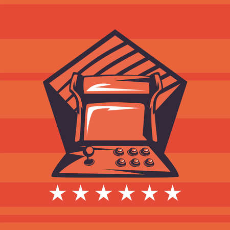 video game retro machineのイラスト素材