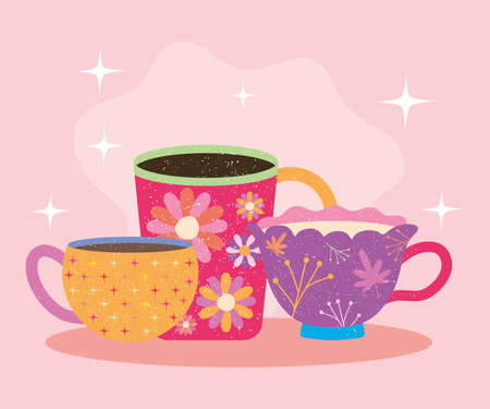 Coffee Mugs illustrationのイラスト素材