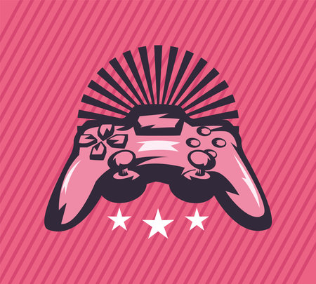 video game control over pink background