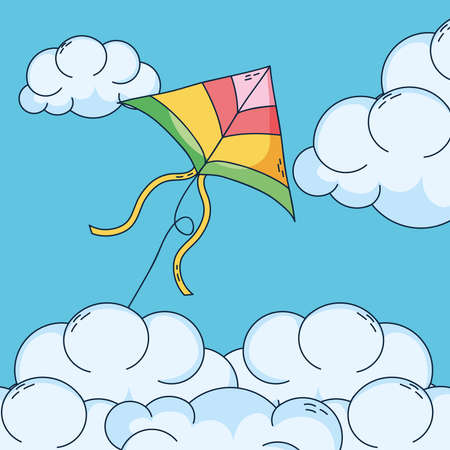 kite in the skyのイラスト素材