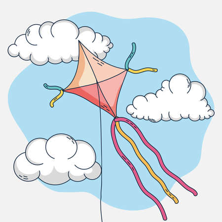 pink kite designのイラスト素材