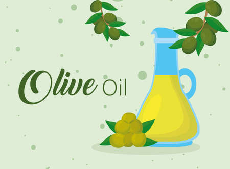 olive oil lettering postcardのイラスト素材