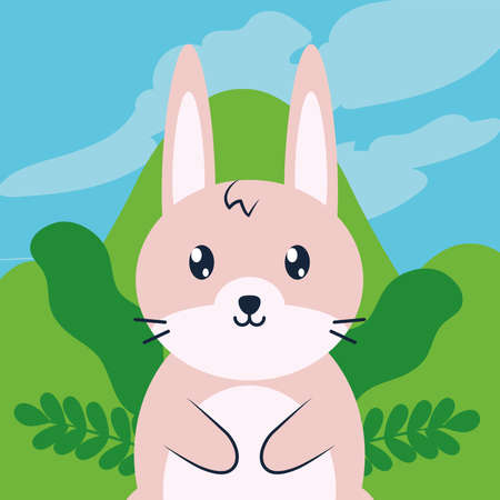 rabbit animal characterのイラスト素材