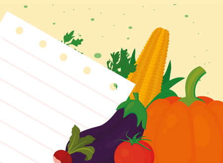 vegetables and recipeのイラスト素材