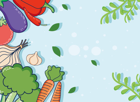 healthy vegetables patternのイラスト素材