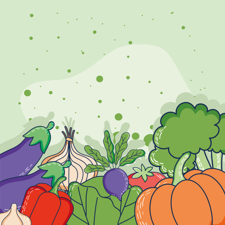 fresh vegetables frameのイラスト素材