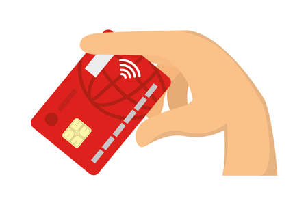 hand and credit cardのイラスト素材