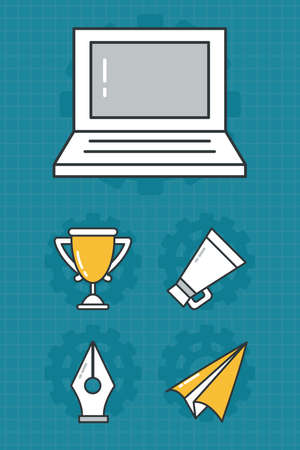 computer and big ideaのイラスト素材