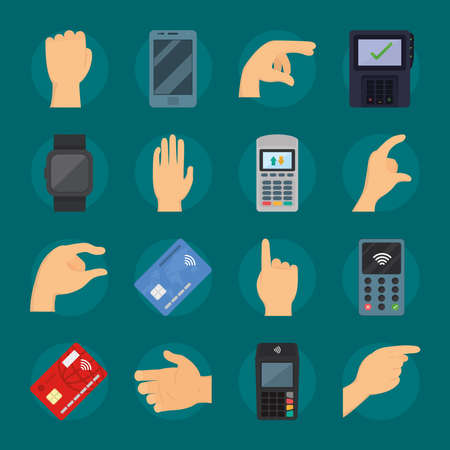 hands and devicesのイラスト素材