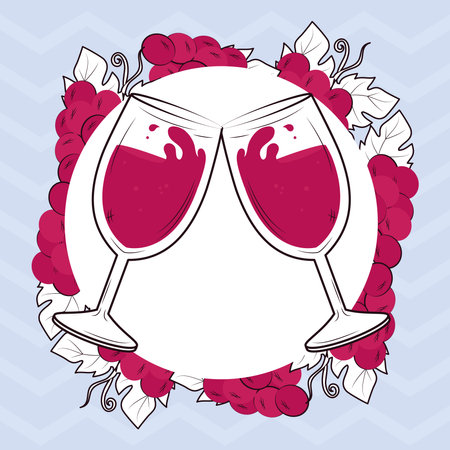 wine glasses illustrationのイラスト素材
